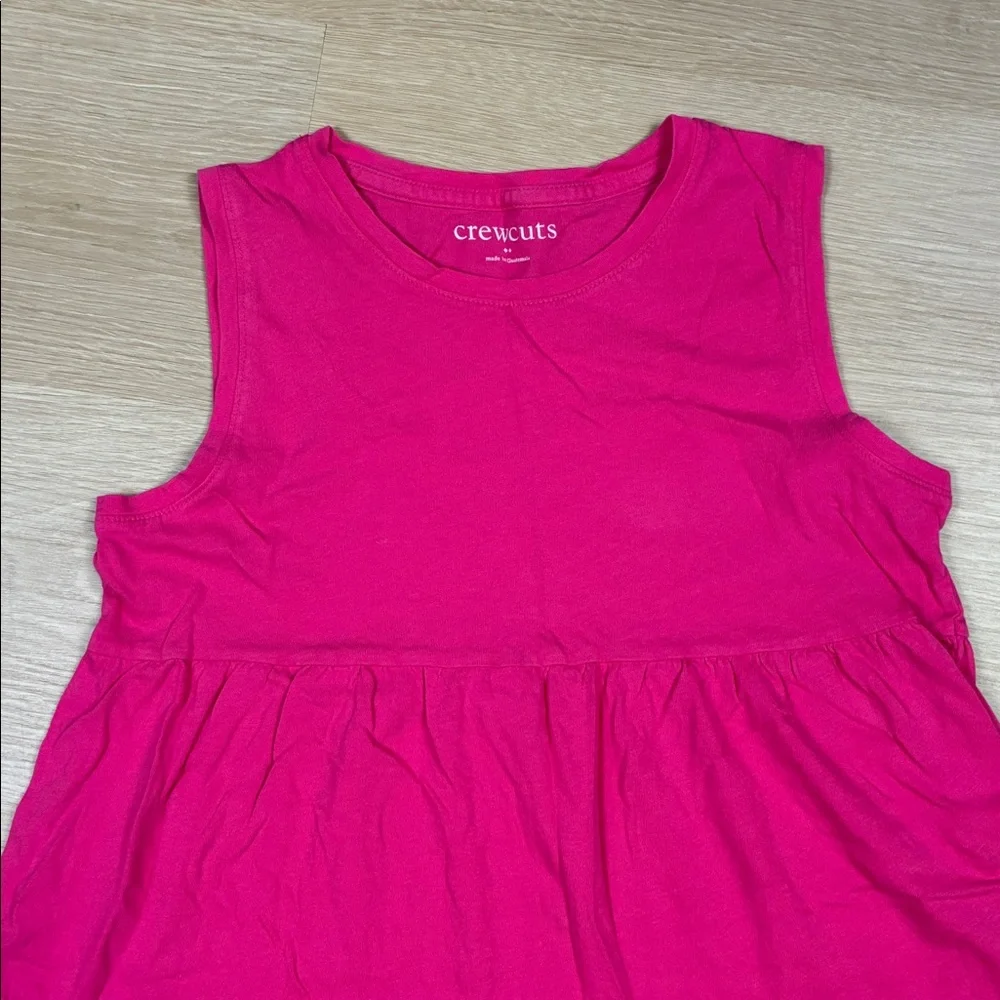 Crewcuts J.Crew Bright Pink Fuchsia Tiered Sleeveless Dress L 10/11 - Picture 3 of 7